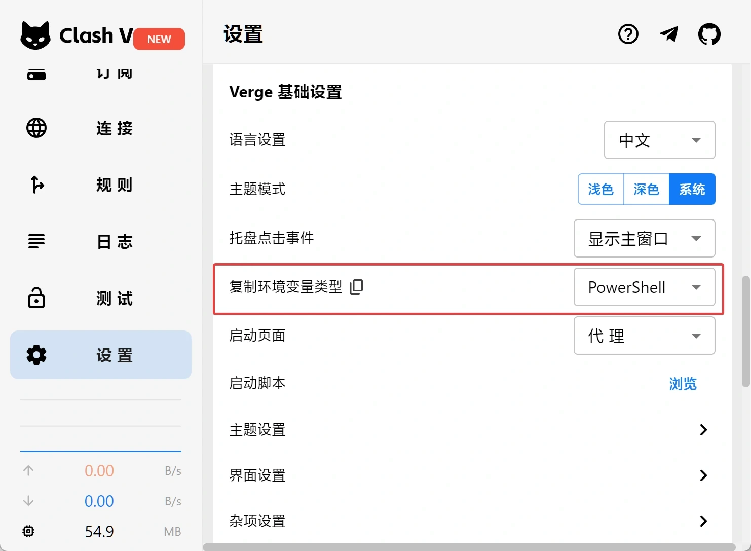 Clash Verge 复制环境变量示例